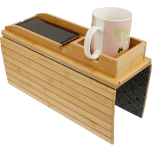 Couch Cup Holder Bamboo Sofa Armrest Anti-Slip Foldable Tray W/ Side Storage New Couch Cup Holder Bamboo Sofa Armrest Anti-Slip Foldable Tray W/ Side Storage New