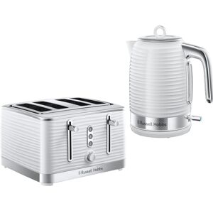 Russell Hobbs Inspire 1.7l Jug Kettle & 4 Slice Toaster Matching Set In White Russell Hobbs Inspire 1.7l Jug Kettle & 4 Slice Toaster Matching Set In White