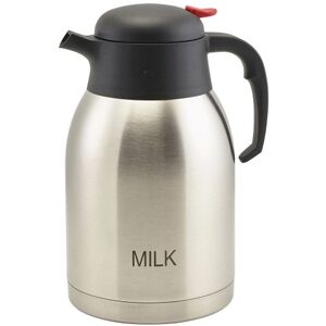 Genware Vacuum Jug Stainless Steel Serving Beverages Milk Inscribed Jug 2.0l Genware Vacuum Jug Stainless Steel Serving Beverages Milk Inscribed Jug 2.0l