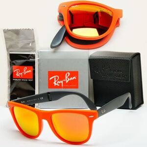 Ray-Ban Sunglasses Folding Wayfarer Orange Mirror Black Rb 4105 6019/69 54mm Ray-Ban Sunglasses Folding Wayfarer Orange Mirror Black Rb 4105 6019/69 54mm