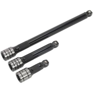 Wobble/rigid Extension Bar Set 3pc 1/2"Sq Drive Black Series - Sealey Ak7692 New Wobble/rigid Extension Bar Set 3pc 1/2"Sq Drive Black Series - Sealey Ak7692 New