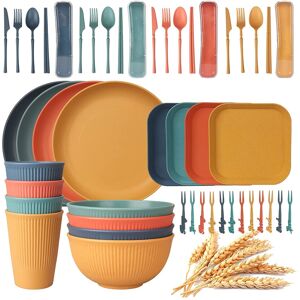Sodial 48pcs Unbreakable Dinnerware Sets For 4 People, Camping Plates And Bowls8901 Sodial 48pcs Unbreakable Dinnerware Sets For 4 People, Camping Plates And Bowls8901