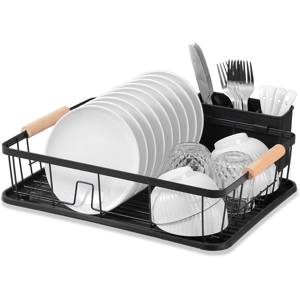 Does Not Apply Dish Drainer Rack For Kitchen-Metal Dishes Drying Rack With Drip Tray/cutlery Ho Does Not Apply Dish Drainer Rack For Kitchen-Metal Dishes Drying Rack With Drip Tray/cutlery Ho