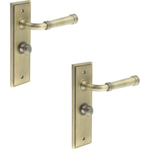 2 Pack Antique Brass Bathroom Door Handle With Backplate And Turn Rele Variant 2 2 Pack Antique Brass Bathroom Door Handle With Backplate And Turn Rele Variant 2