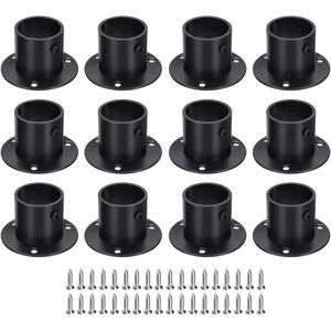 Uxcell 12pcs Stainless Steel Closet Rod Brackets, 1.25inch, Black Uxcell 12pcs Stainless Steel Closet Rod Brackets, 1.25inch, Black