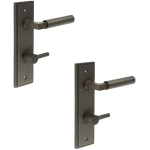 2 Pack Elegant Dark Bronze Bathroom Door Handle With Backplate And Tur Variant 6 2 Pack Elegant Dark Bronze Bathroom Door Handle With Backplate And Tur Variant 6