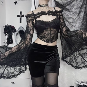 Does Not Apply Punk Bolero Shrug Top Trad Goth Black Shawls Flared Sleeve Cover Wraps For Eveni Does Not Apply Punk Bolero Shrug Top Trad Goth Black Shawls Flared Sleeve Cover Wraps For Eveni