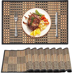 Bamboo Placemats Set Of 8, Natural Place Mats Bulk For Table, Japanese Style Ant Bamboo Placemats Set Of 8, Natural Place Mats Bulk For Table, Japanese Style Ant