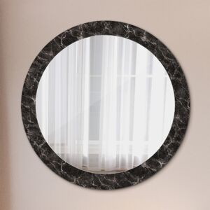 Coloray Printed Frame Circular Wall Mirror With Glass Frame Ready To Hang Black Marble Coloray Printed Frame Circular Wall Mirror With Glass Frame Ready To Hang Black Marble