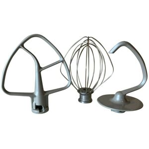 KitchenAid Grey Coated Flat Beater, Dough Hook And Wire Whisk Fits 4.5qt Artisan KitchenAid Grey Coated Flat Beater, Dough Hook And Wire Whisk Fits 4.5qt Artisan