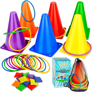 Does Not Apply 3 In 1 Carnival Games Set, Soft Plastic Cones Bean Bags Ring Toss Games For Kids Does Not Apply 3 In 1 Carnival Games Set, Soft Plastic Cones Bean Bags Ring Toss Games For Kids