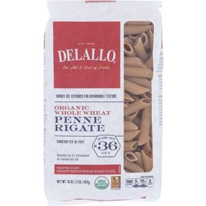 Delallo Organic Whole Wheat Penne Rigate Pasta - Pasta Delallo Organic Whole Wheat Penne Rigate Pasta - Pasta