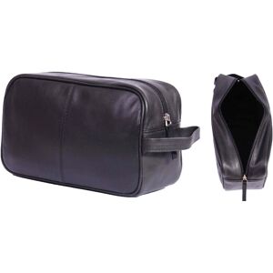 A1 Fashion Goods Real Leather Wash Bag For Mens Travel Toiletries Shaving Kit Cosmetic Bag Black A1 Fashion Goods Real Leather Wash Bag For Mens Travel Toiletries Shaving Kit Cosmetic Bag Black