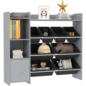 Aiyaplay Children's Toy Storage Unit - Grey, 8 Bins, Shelves, Stable Aiyaplay Children's Toy Storage Unit - Grey, 8 Bins, Shelves, Stable