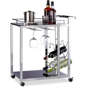 Relaxdays Glass Kitchen Trolley Mobile Bar Cart 4 Wheels Chrome Frame Kitchen Cart Relaxdays Glass Kitchen Trolley Mobile Bar Cart 4 Wheels Chrome Frame Kitchen Cart