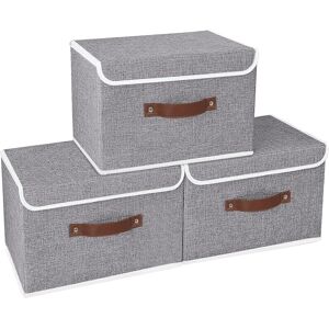 Yawinhe Storage Boxes With Lids 3 Pack, Collapsible Storage Bin With Handle, Fo Yawinhe Storage Boxes With Lids 3 Pack, Collapsible Storage Bin With Handle, Fo