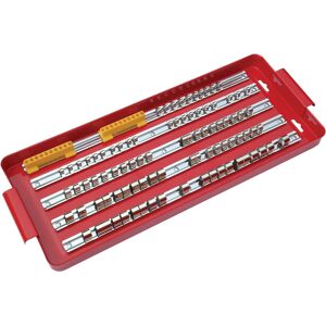 Neilsen 1/4\" 3/8\" And 1/2\" Socket Tray Rail Rack Set Sockets Storage Holder Garage Neilsen 1/4\" 3/8\" And 1/2\" Socket Tray Rail Rack Set Sockets Storage Holder Garage