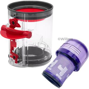 Duraspares Dyson V12 Bin & Filter Hepa Detect Slim Dust Container Dirt Canister Sv20 Sv30 Duraspares Dyson V12 Bin & Filter Hepa Detect Slim Dust Container Dirt Canister Sv20 Sv30