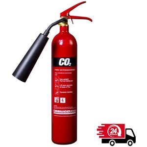 Commander Co2 Fire Extinguisher Carbon Dioxide 2kg, Ce, Bsi Kitemarked, Wall Bracket, Horn Commander Co2 Fire Extinguisher Carbon Dioxide 2kg, Ce, Bsi Kitemarked, Wall Bracket, Horn