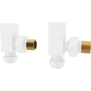 Uk Radiators Valves Manual + 8mm Valve Reducer Brass Angled White Gloss *pair* Uk Radiators Valves Manual + 8mm Valve Reducer Brass Angled White Gloss *pair*