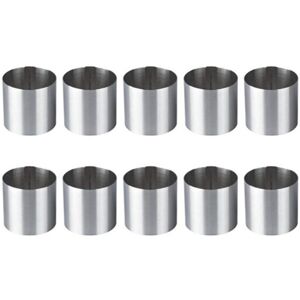 Sodial 2x(10 Pieces Stainless Steel Mousse Rings Round Biscuit Cutter Cake Mold9211 Sodial 2x(10 Pieces Stainless Steel Mousse Rings Round Biscuit Cutter Cake Mold9211