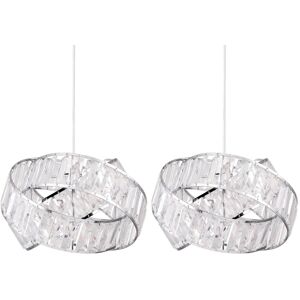 Firstchoicelighting Set Of 2 Modern Jewelled Twist Ceiling Light Shades Pendants Firstchoicelighting Set Of 2 Modern Jewelled Twist Ceiling Light Shades Pendants