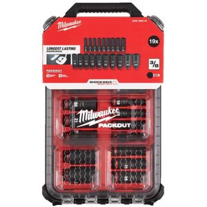 Milwaukee Shockwave Packout 3/8\" Drive Impact Socket Set X19 Pcs Milwaukee Shockwave Packout 3/8\" Drive Impact Socket Set X19 Pcs