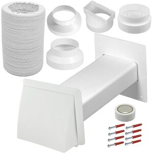 Spares2go Air Conditioner External Vent Kit 4" 5" 6" 100mm 125mm 150mm Wall Duct White Spares2go Air Conditioner External Vent Kit 4" 5" 6" 100mm 125mm 150mm Wall Duct White