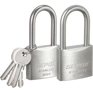Sepox Outdoor Padlock With Key Stainless Steel Lock Body And Extra Long Shackle Sepox Outdoor Padlock With Key Stainless Steel Lock Body And Extra Long Shackle
