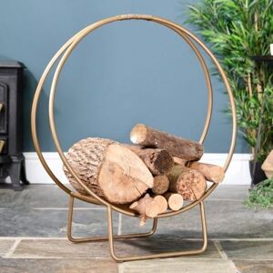 Black Country Metal Works Deluxe Gold Finish Circular Log Rack & Holder 69.5cm Black Country Metal Works Deluxe Gold Finish Circular Log Rack & Holder 69.5cm