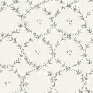 Af37744 - Abby Rose 4 Floral Laurel Light Grey Black Galerie Wallpaper Af37744 - Abby Rose 4 Floral Laurel Light Grey Black Galerie Wallpaper
