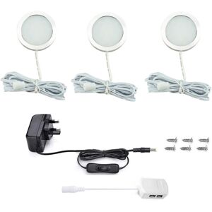 Under Cabinet Light Kit, Set Of 3, Led Puck Lights, 7.5w, 750lm, Cool White, Dis Under Cabinet Light Kit, Set Of 3, Led Puck Lights, 7.5w, 750lm, Cool White, Dis
