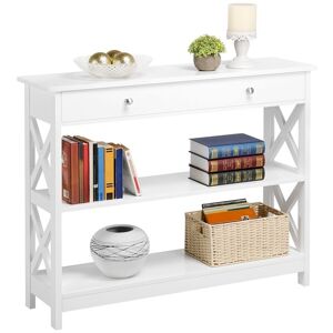 Ukuniversal365 White Console Table With Drawer, 3 Tiers Slim Entryway Table For Living Room Ukuniversal365 White Console Table With Drawer, 3 Tiers Slim Entryway Table For Living Room