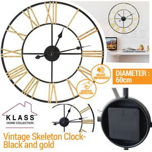 Klass Home Collection® Skeleton Garden Indoor Wall Clock Roman Numeral Large Open Face Metal 60cm Round Klass Home Collection® Skeleton Garden Indoor Wall Clock Roman Numeral Large Open Face Metal 60cm Round