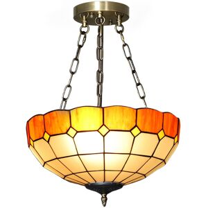 Homcom Ceiling Light, Vintage Tiffany Style Chandelier With 3 E27 Sockets Homcom Ceiling Light, Vintage Tiffany Style Chandelier With 3 E27 Sockets