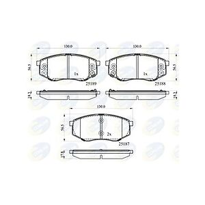 Comline Brake Pad Front Axle To Fit Hyundai Ix20 10->19, Ix35 10->15, Sonata 09->19, Kia Comline Brake Pad Front Axle To Fit Hyundai Ix20 10->19, Ix35 10->15, Sonata 09->19, Kia