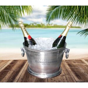 Alfred Gratien Large Vintage Oval Champagne Wine Ice Cooler Silver Bucket Alfred Gratien Large Vintage Oval Champagne Wine Ice Cooler Silver Bucket