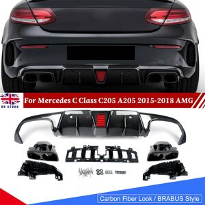 For Mercedes C Class C205 A205 2015-2018 C63 Rear Diffuser Carbon Fiber Style For Mercedes C Class C205 A205 2015-2018 C63 Rear Diffuser Carbon Fiber Style