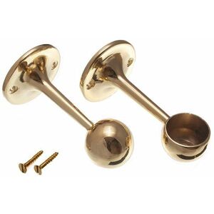 New 6 X Towel Rail End Rod Support Brackets 25mm Brass Plated Eb - Onestopdiy - New 6 X Towel Rail End Rod Support Brackets 25mm Brass Plated Eb - Onestopdiy -