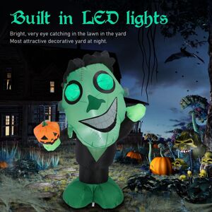 (Eu Plug 220‑240v)3.9ft Inflatable Green With Pumpkin Big Eyes Led Hg (Eu Plug 220‑240v)3.9ft Inflatable Green With Pumpkin Big Eyes Led Hg