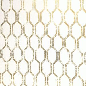 Fd25046 - Tempus Geometric Hexagonal White Gold Fine Decor Wallpaper Fd25046 - Tempus Geometric Hexagonal White Gold Fine Decor Wallpaper