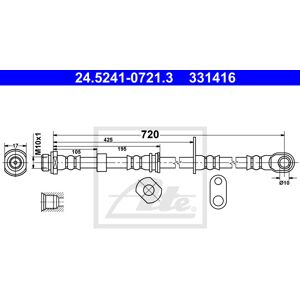 Ate Brake Hose For Mitsubishi:L200,Hunter,Strada,Triton,Nativa Ii Mn102533 Ate Brake Hose For Mitsubishi:L200,Hunter,Strada,Triton,Nativa Ii Mn102533