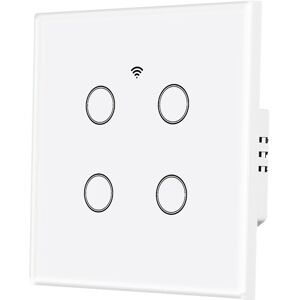 Sodial 4x(Wifi Light Glass Control Fireproof No Neutral Wire Required Remote3448 Sodial 4x(Wifi Light Glass Control Fireproof No Neutral Wire Required Remote3448