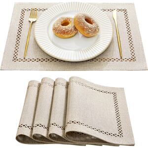 Farmhouse Burlap Style Placemats,Table Mats Set Of 4, 30 X 45 Cm Linen Style Rus Farmhouse Burlap Style Placemats,Table Mats Set Of 4, 30 X 45 Cm Linen Style Rus