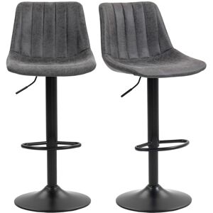 Homcom Bar Stools Set Of 2 Adjustable Swivel Bar Chairs With Backrest Homcom Bar Stools Set Of 2 Adjustable Swivel Bar Chairs With Backrest