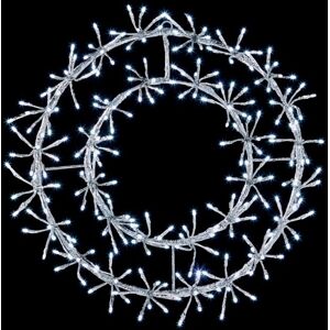 Premier Christmas Starburst Twinkling Wreath With 256 Leds 45cm - White Premier Christmas Starburst Twinkling Wreath With 256 Leds 45cm - White