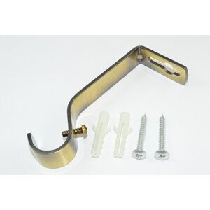 Onestopdiy New 12 X Curtain Drape Rod Support Brackets Antique Brass Finish Steel 19mm - On Onestopdiy New 12 X Curtain Drape Rod Support Brackets Antique Brass Finish Steel 19mm - On