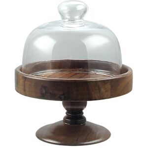 Sodial 2x(Elegant High Foot Cake Stand With Glass Cover - Wood And Glass Dessert2015 Sodial 2x(Elegant High Foot Cake Stand With Glass Cover - Wood And Glass Dessert2015