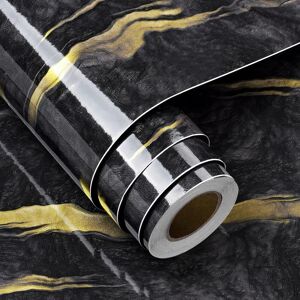60cm×5m Black And Gold Marble Wallpaper Self Adhesive For Walls Living Room Cupb 60cm×5m Black And Gold Marble Wallpaper Self Adhesive For Walls Living Room Cupb