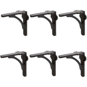 Hammer And Tongs 6x Curved Iron Shelf Bracket Cast Antique Vintage Wall Brackets D100mm Black Hammer And Tongs 6x Curved Iron Shelf Bracket Cast Antique Vintage Wall Brackets D100mm Black